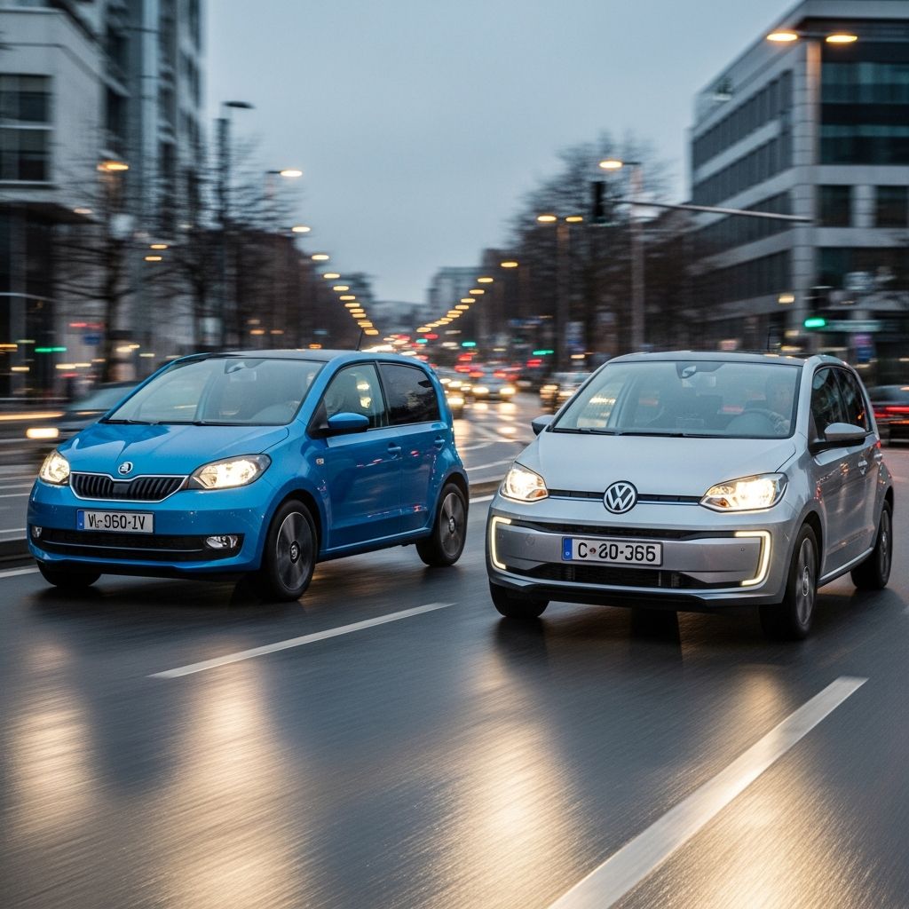 Discover how Skoda's Citigo-e iV stacks up against Volkswagen's e-up! in range, performance, charging, and everyday usability for urban drivers.