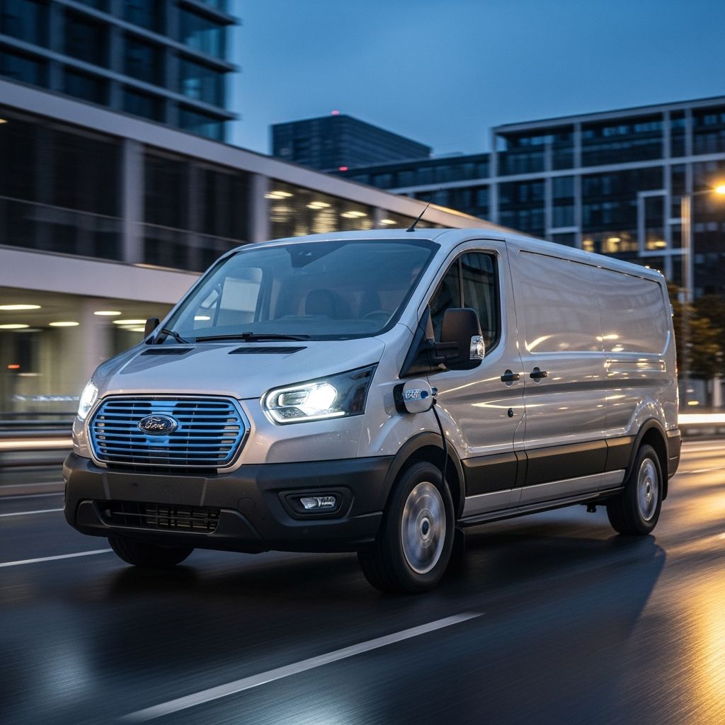 Comprehensive overview of Ford's latest electric commercial van technology and capabilities.