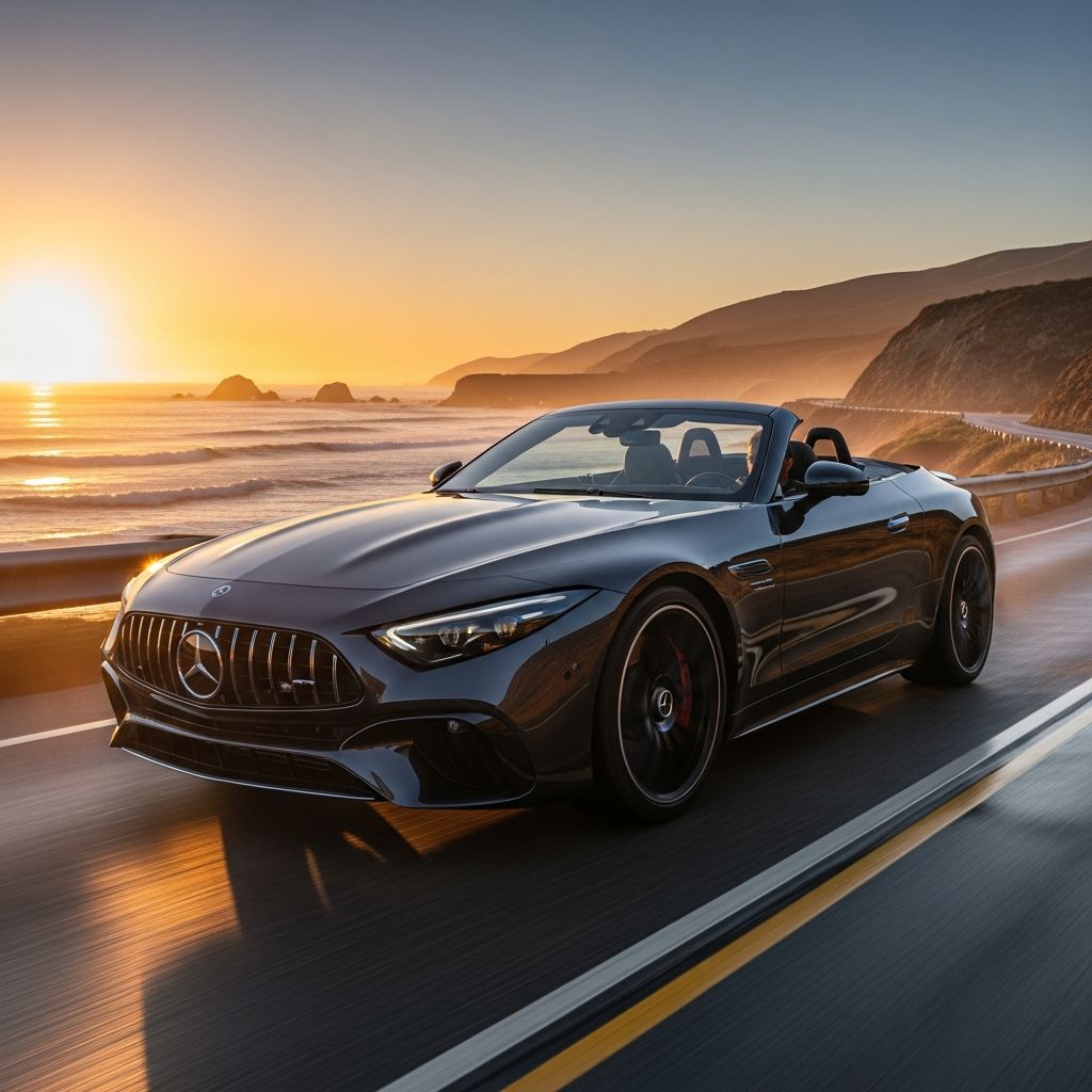 Experience the perfect fusion of luxury, power, and open-top thrills in Mercedes-AMG's modern SL55 roadster masterpiece.