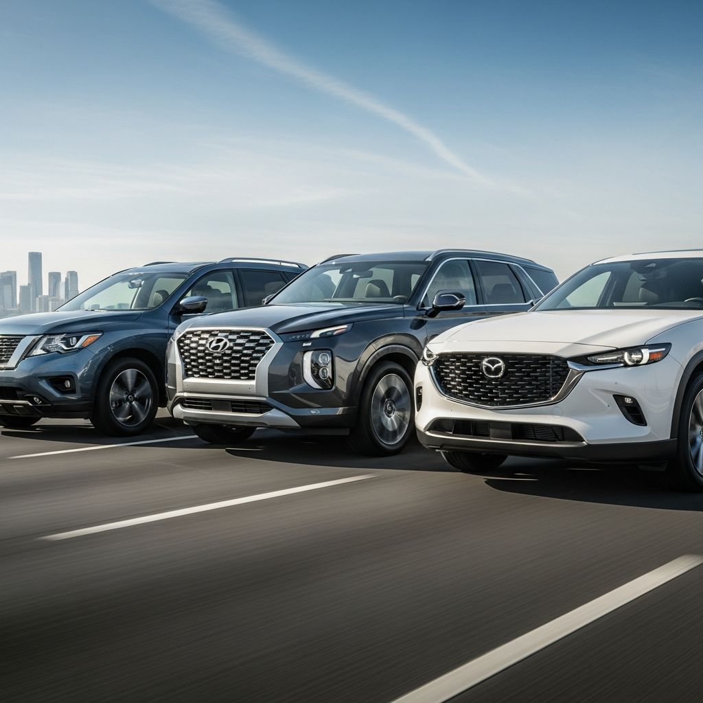 Pathfinder vs Palisade vs CX-90: 3-Row SUV Battle Discover which midsize 3-row SUV reigns supreme: Nissan's rugged Pathfinder, Hyundai's plush Palisade, or Mazda's dynamic CX-90 in our in-depth comparison.