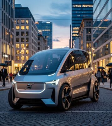 Narrow design meets practical city performance in Volvo's innovative urban electric.
